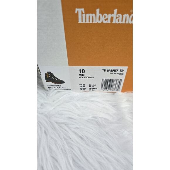 Timberland Euro Hiker Mid Men's Size 10 Lace Up Boots Dark Brown Suede and Green - Picture 12 of 12
